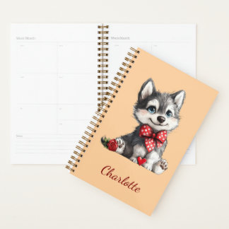 Personalized Husky with Custom Name Planner