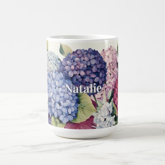 Personalized Hydrangea Blooms Coffee Mug (Center)