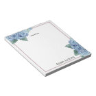 Personalized Hydrangea Pink and Blue Notepad