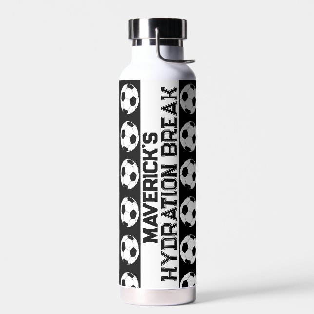 Personalized Hydration Break Soccer Ball Water Bottle (Left)