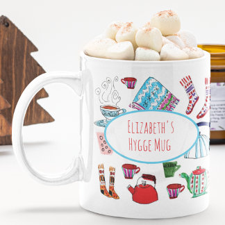 Personalized Hygge Hand Drawn Retro Winter Coffee Coffee Mug