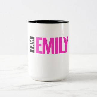 Personalized "I Am Emily" Two-Tone Coffee Mug