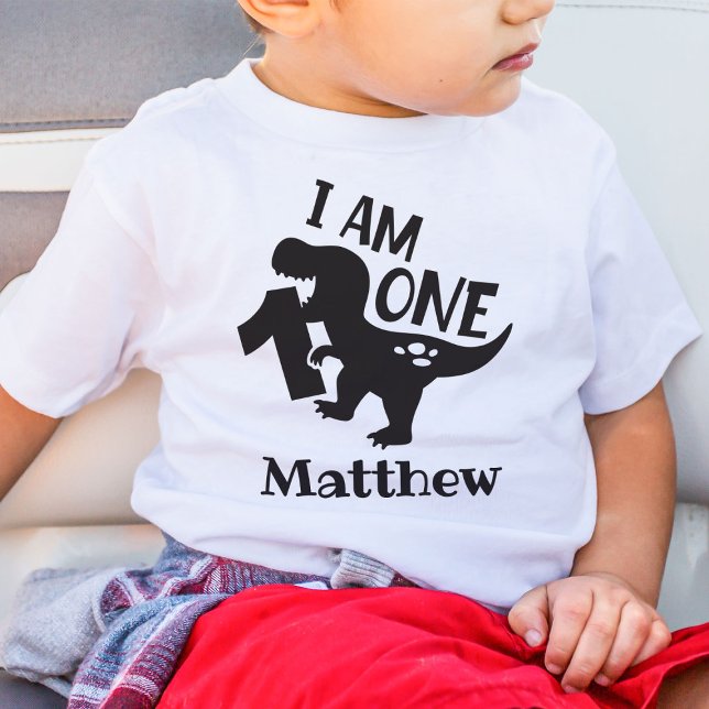 Personalized I Am One Birthday Dinosaur T-Shirt (Creator Uploaded)