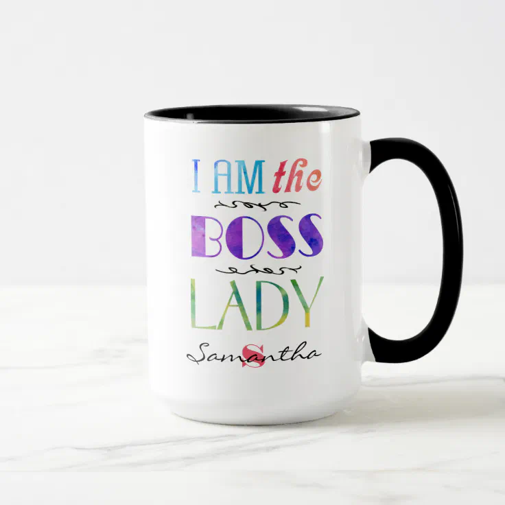 Personalized I am the Boss Lady Typography Mug | Zazzle