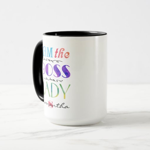 Personalized I am the Boss Lady Typography Mug | Zazzle