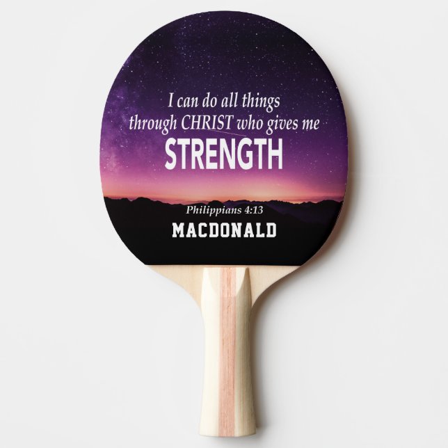 Personalized I CAN DO ALL THINGS Christian Ping Pong Paddle (Front)