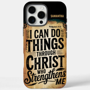 Personalized I can do all things Vintage Christian iPhone 16 Pro Max Case