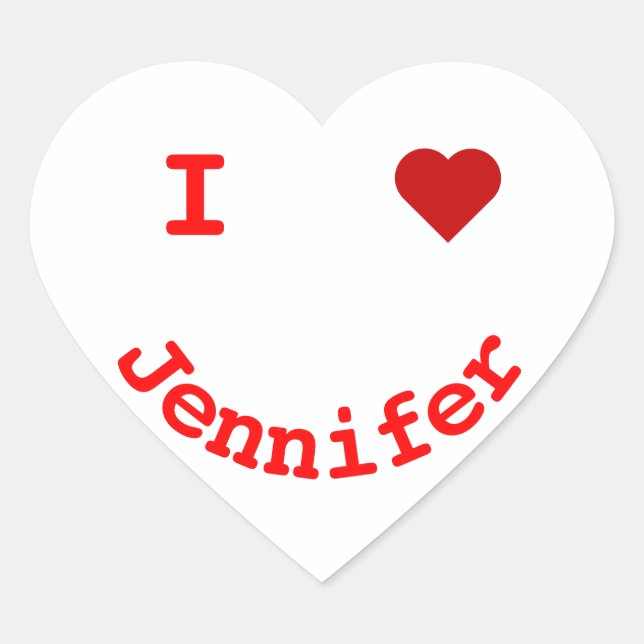 Personalized I Heart Happy Face Sticker (Front)
