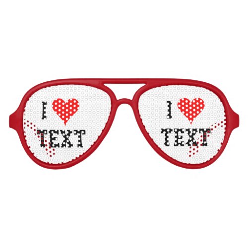 Personalized i heart party shades i love glasses