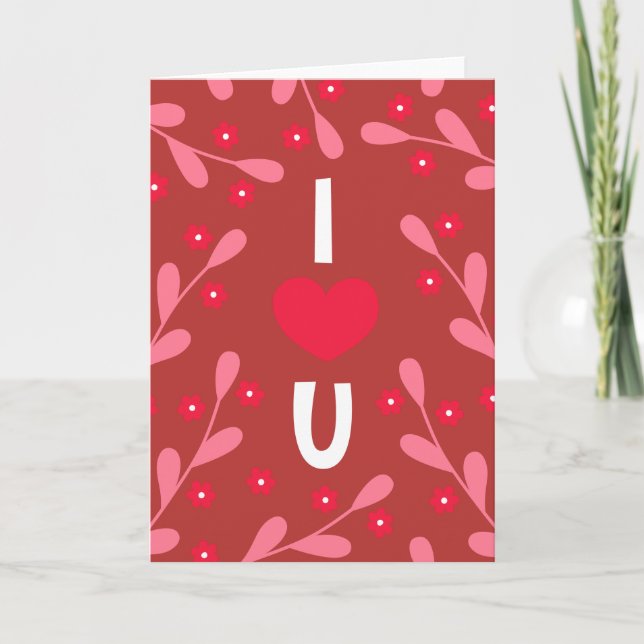 Personalized I Heart You Daisies Valentine's Day Holiday Card (Front)