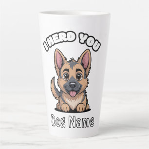 Personalized I Herd You German Shepherd Dog Gift Latte Mug