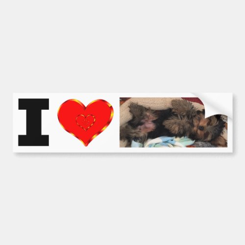 Personalized I Love Add Your Photo Bumper Sticker