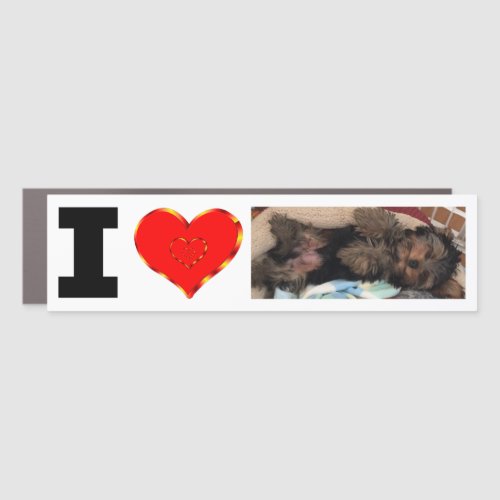 Personalized I Love Add Your Photo Car Magnet