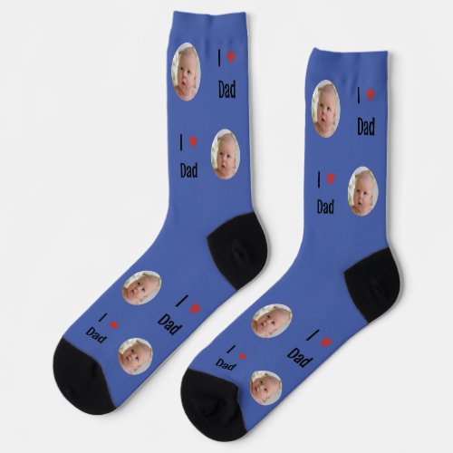 Personalized I Love Dad Socks