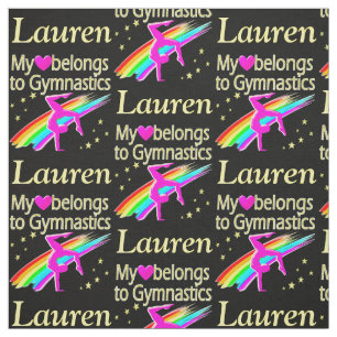 PERSONALIZED I LOVE GYMNASTIC BEAUTIFUL FABRIC