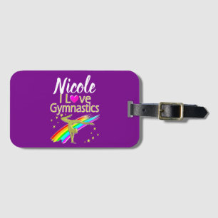 PERSONALIZED I LOVE GYMNASTICS DESIGN LUGGAGE TAG