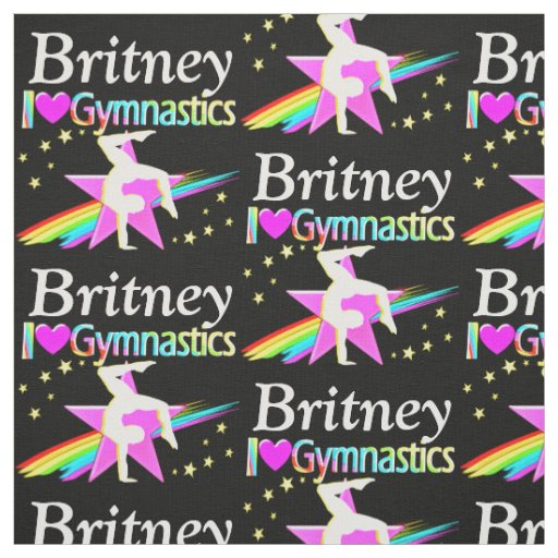 PERSONALIZED I LOVE GYMNASTICS FABRIC