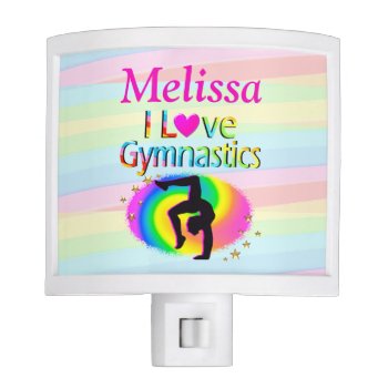 Personalized I Love Gymnastics Night Light by MySportsStar at Zazzle