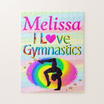 Personalized I Love Gymnastics Puzzle by MySportsStar at Zazzle