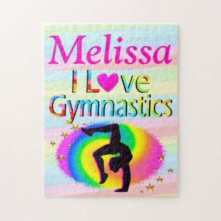 Personalized I Love Gymnastics Puzzle