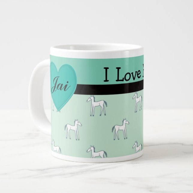Personalized I Love Horses Mug Template (Front Left)
