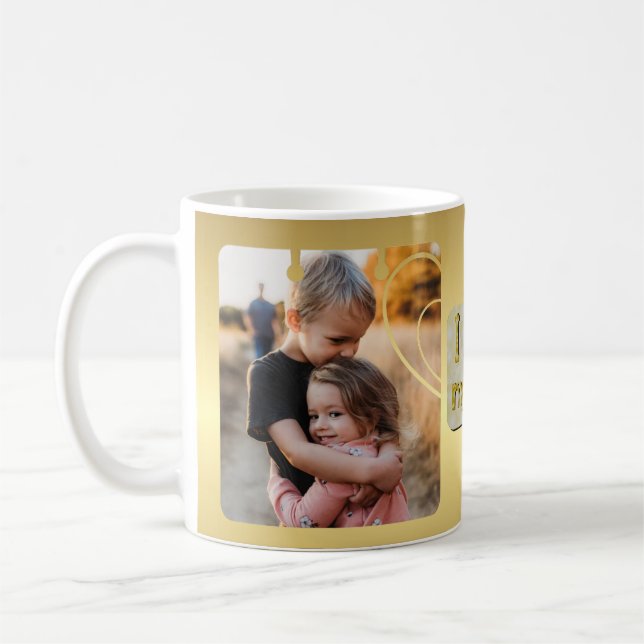 Personalized "I Love MOM" Photo Collage Coffee Mug (Left)