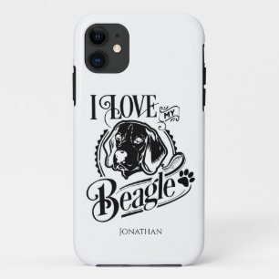 Personalized I love my Beagle   iPhone 11 Case