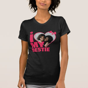 Personalized I Love My Bestie Heart Photo T-Shirt