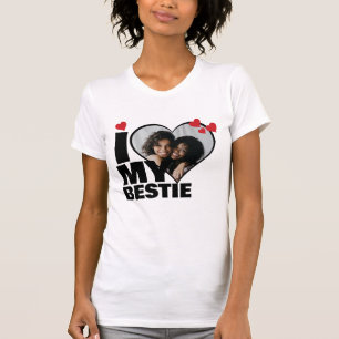 Personalized I Love My Bestie Heart Photo T-Shirt