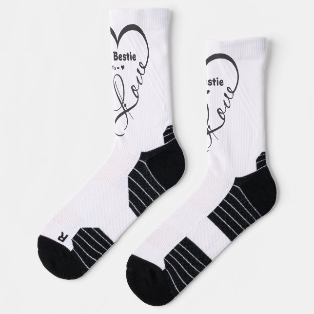 Personalized I Love My Bestie • You = ♥ Socks (Left)