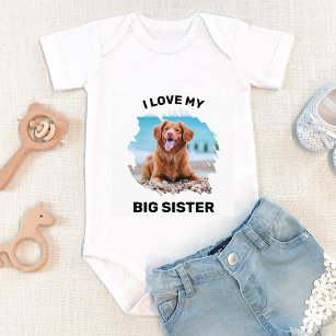 Personalized  I Love My Big Sister Dog Photo  T-Shirt