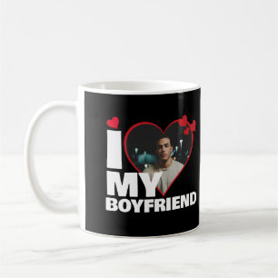 Personalized I Love My Boyfriend Heart Photo Coffee Mug