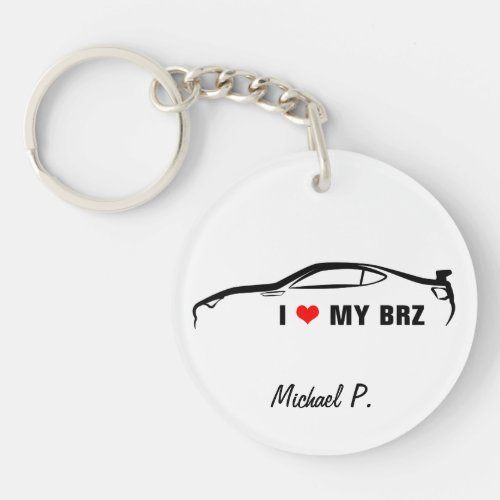 Personalized I Love my BRZ Keychain
