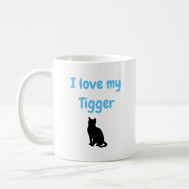 Personalized I Love My Cat Coffee Mug (Left)