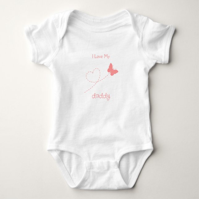 Personalized I Love My Daddy Baby Bodysuit (Front)