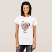 Personalized I Love My Dog Cute Heart Pet Photo T-Shirt (Front Full)