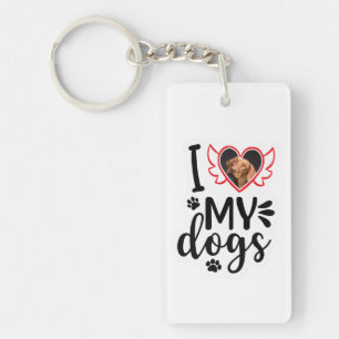Personalized I Love My Dog Photo  Keychain