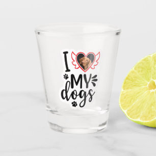 Personalized I Love My Dog Photo T-Shirt Shot Glass