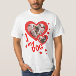 Personalized I love my dog photo text T-Shirt