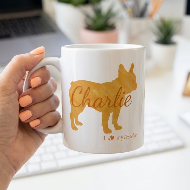 Personalized I Love My Frenchie French Bulldog Coffee Mug (Creator Uploaded)