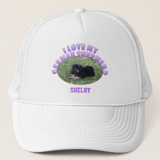 Personalized: I Love My German Shepherd Hat (Front)