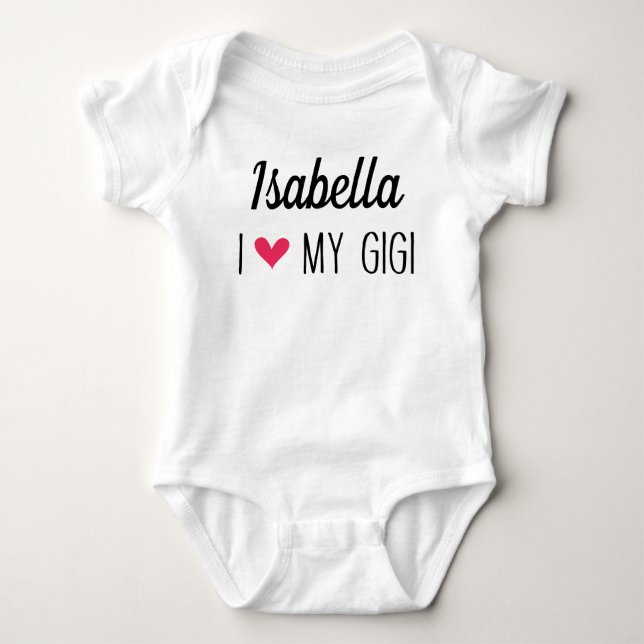 Personalized I Love My GiGi Baby Bodysuit (Front)
