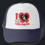 Personalized I Love My Girlfriend Photo Text Trucker Hat<br><div class="desc">Personalized I Love My Girlfriend Photo Text</div>