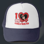 Personalized I Love My Girlfriend Photo Text Trucker Hat<br><div class="desc">Personalized I Love My Girlfriend Photo Text</div>