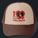 Personalized I Love My Girlfriend Photo Text Trucker Hat<br><div class="desc">Personalized I Love My Girlfriend Photo Text</div>