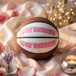 Personalized I Love My Husband – Add Husband Photo Mini Basketball