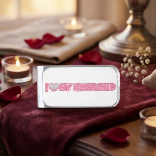 Personalized I Love My Husband – Add Husband Photo Silver Finish Money Clip