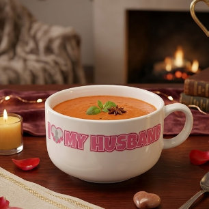 Personalized I Love My Husband – Add Husband Photo Soup Mug