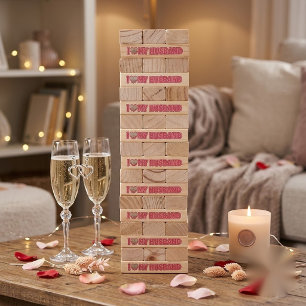 Personalized I Love My Husband – Add Husband Photo Topple Tower