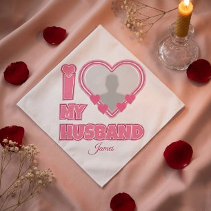 Personalized I Love My Husband – Add Photo & Name Bandana